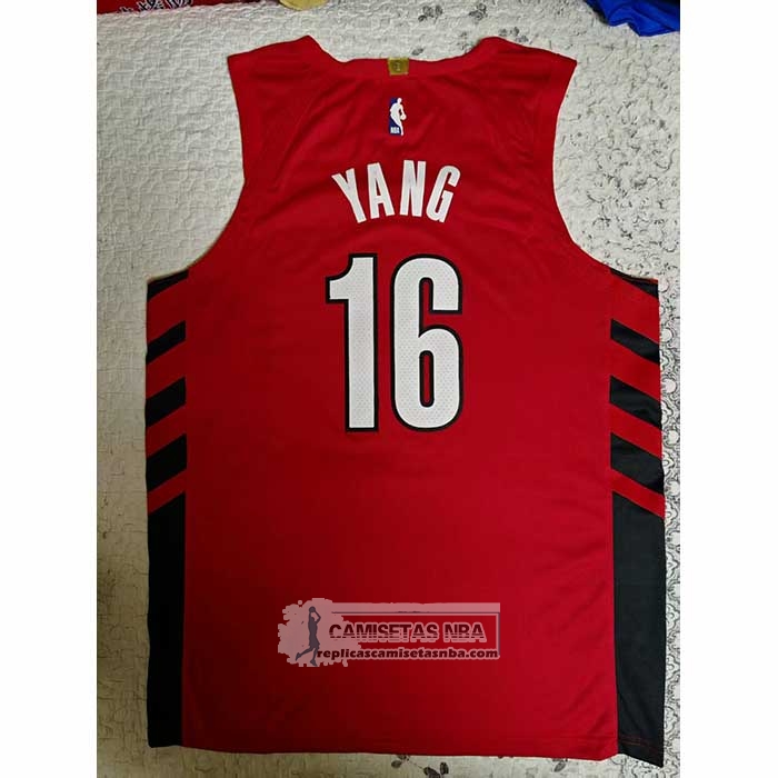 Camiseta Portland Trail Blazers Hansen Yang NO 16 Statement 2024-25 Rojo